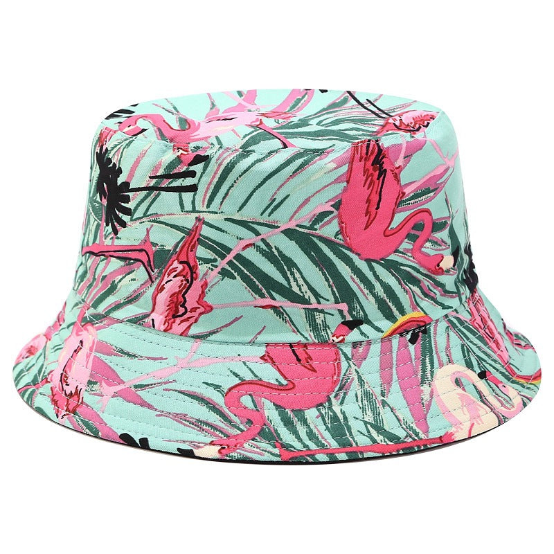 European and American ins fisherman hat for women, new print, reversible, sun hat, outdoor travel, foldable basin hat for summer