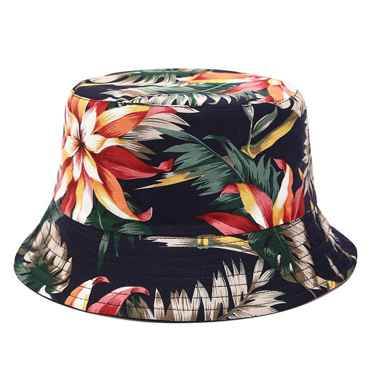 European and American ins fisherman hat for women, new print, reversible, sun hat, outdoor travel, foldable basin hat for summer