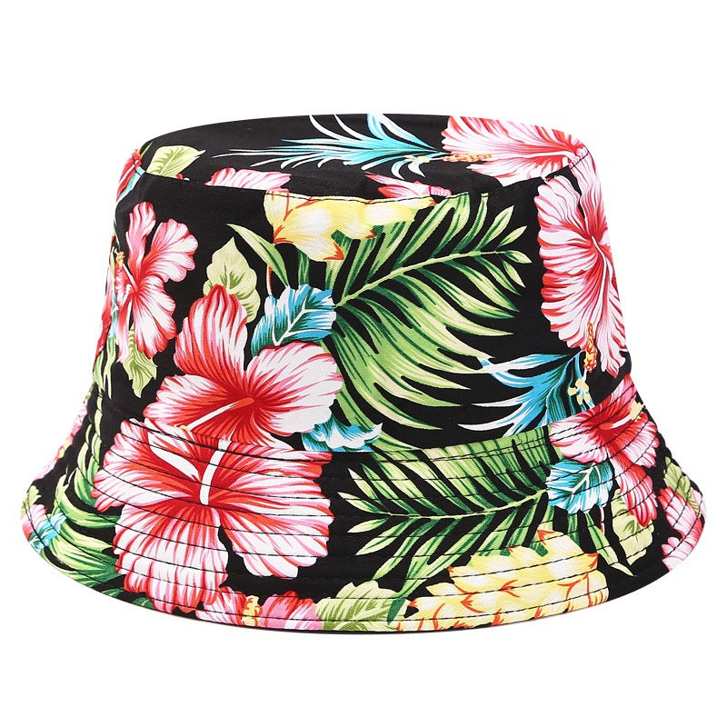 European and American ins fisherman hat for women, new print, reversible, sun hat, outdoor travel, foldable basin hat for summer