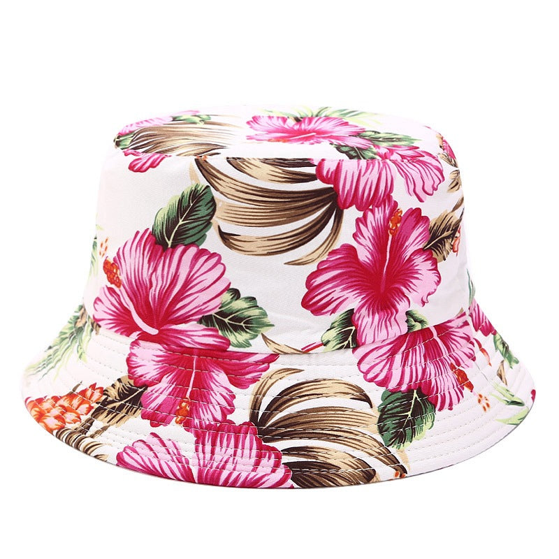 European and American ins fisherman hat for women, new print, reversible, sun hat, outdoor travel, foldable basin hat for summer