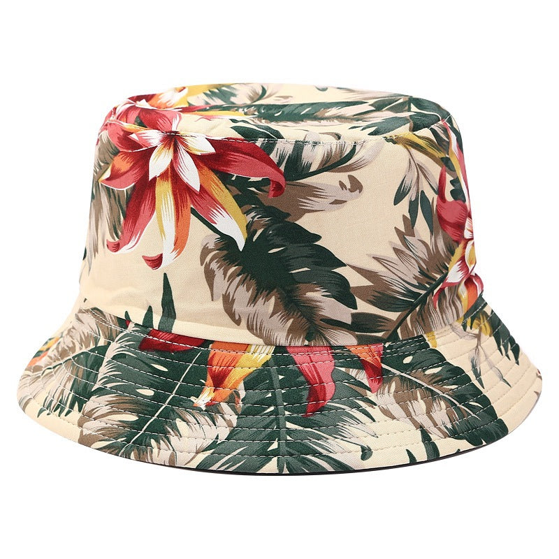 European and American ins fisherman hat for women, new print, reversible, sun hat, outdoor travel, foldable basin hat for summer