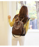Backpack Women's Soft Leather Small Backpack 2025 New Fashionable Casual All-match Large Capacity Multi-layer Portable Shoulder Crossbody Bag