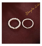 S925 Sterling Silver Retro High-end Sense Overlapping Pearl Ring Niche Unique Tail Ring Light Luxury Sweet Ring  Women