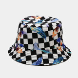 New European and American ins style plant print pattern fisherman hat for women, spring and summer outdoor sun protection and sunshade hat for men, bucket hat