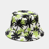 New European and American ins style plant print pattern fisherman hat for women, spring and summer outdoor sun protection and sunshade hat for men, bucket hat