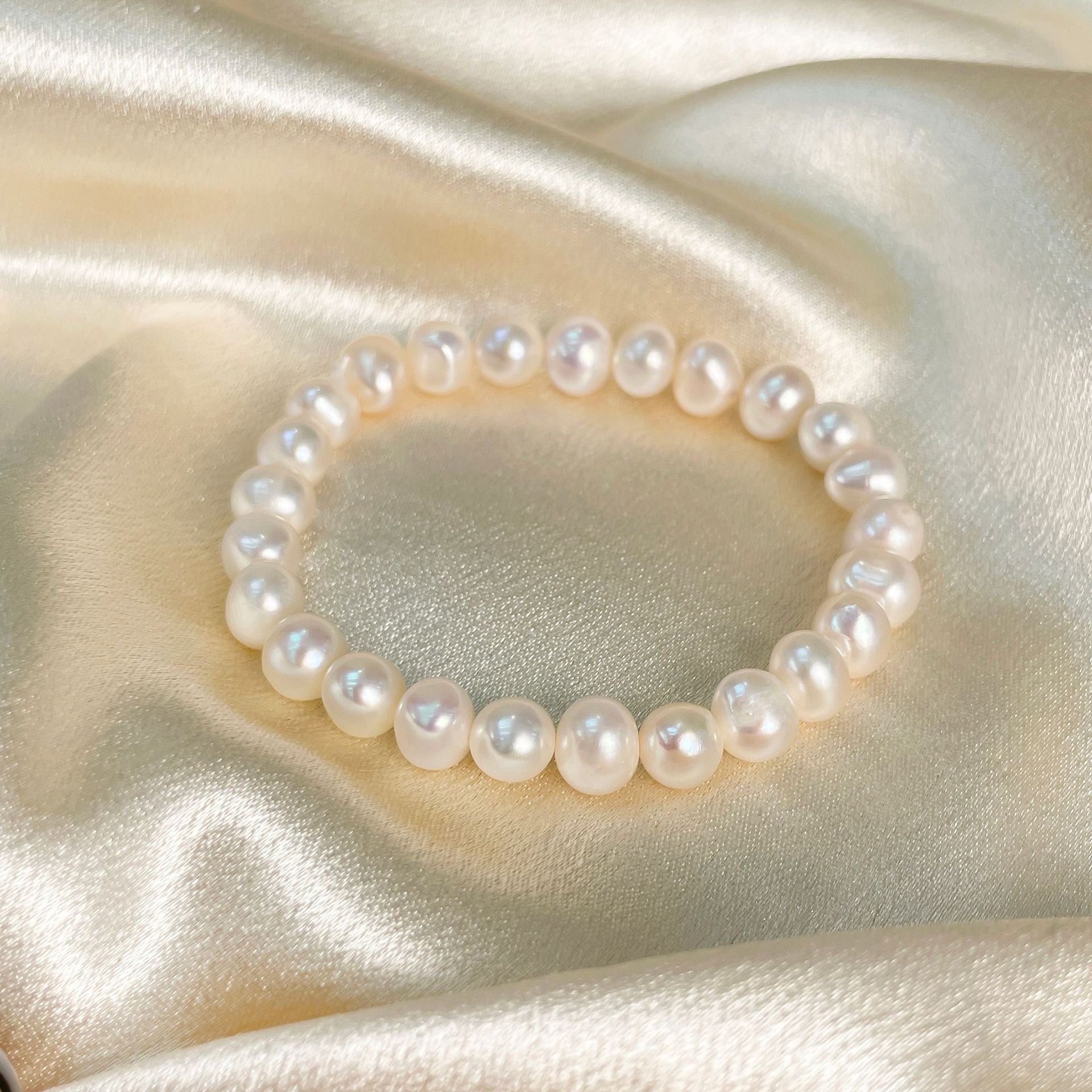 Natural Freshwater Pearl Necklace Three-Piece Set Sterling Silver  suit Mother's Day Gift