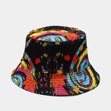New European and American ins style plant print pattern fisherman hat for women, spring and summer outdoor sun protection and sunshade hat for men, bucket hat