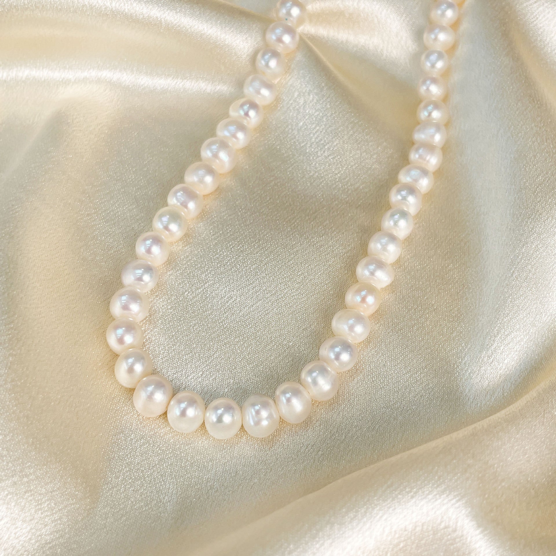 Natural Freshwater Pearl Necklace Three-Piece Set Sterling Silver  suit Mother's Day Gift