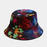 New European and American ins style plant print pattern fisherman hat for women, spring and summer outdoor sun protection and sunshade hat for men, bucket hat