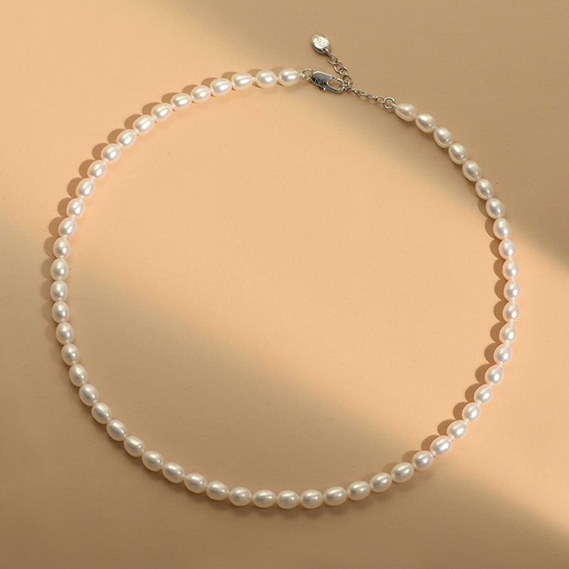 Natural Freshwater Pearl Necklace Strong Light Women's Summer Clavicle Chain High-grade All-match Beaded Jewelry Neck Chain TWINKLE QUEEN
