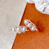 Full Body s925 Sterling Silver Women's Pearl Ring Full Diamond Niche Original Design French Retro Ring All-match New Style