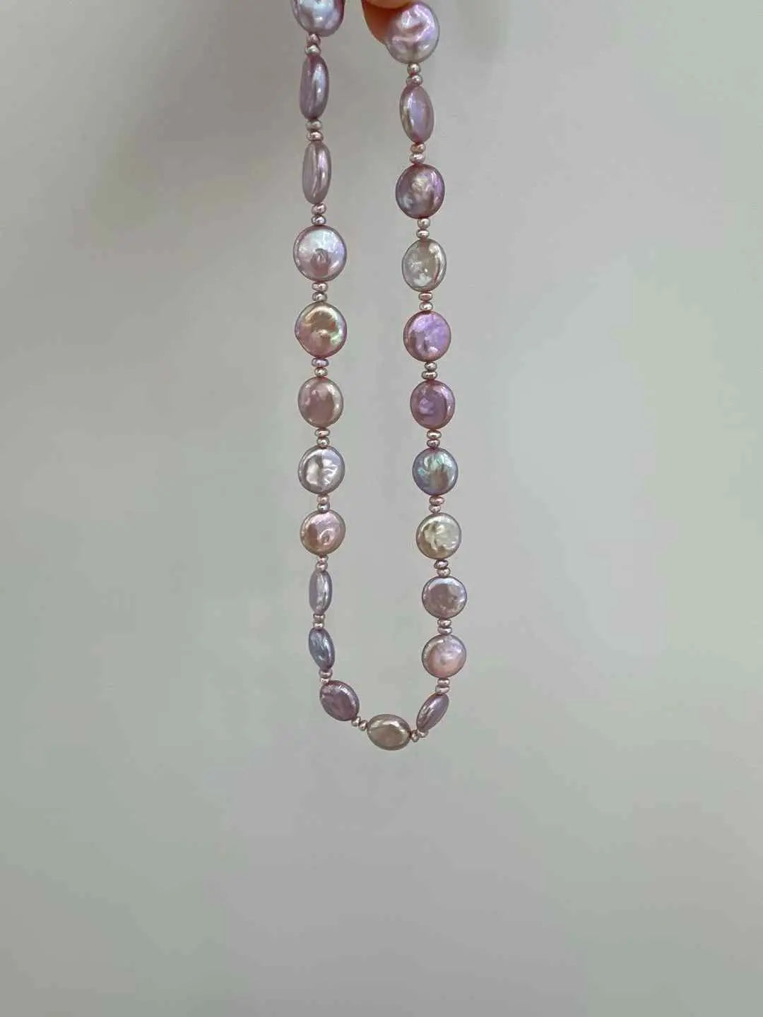 COLLAR Y PULSERA DE PERLA BARROCA NATURAL MORADA