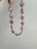 COLLAR Y PULSERA DE PERLA BARROCA NATURAL MORADA