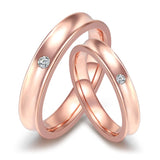 TWINKLE QUEEN Gold Plated S925 Silver Promise Ring Couple Wedding Engagement  Band for Women Men Lovers  Bridal Jewelry Gifts
