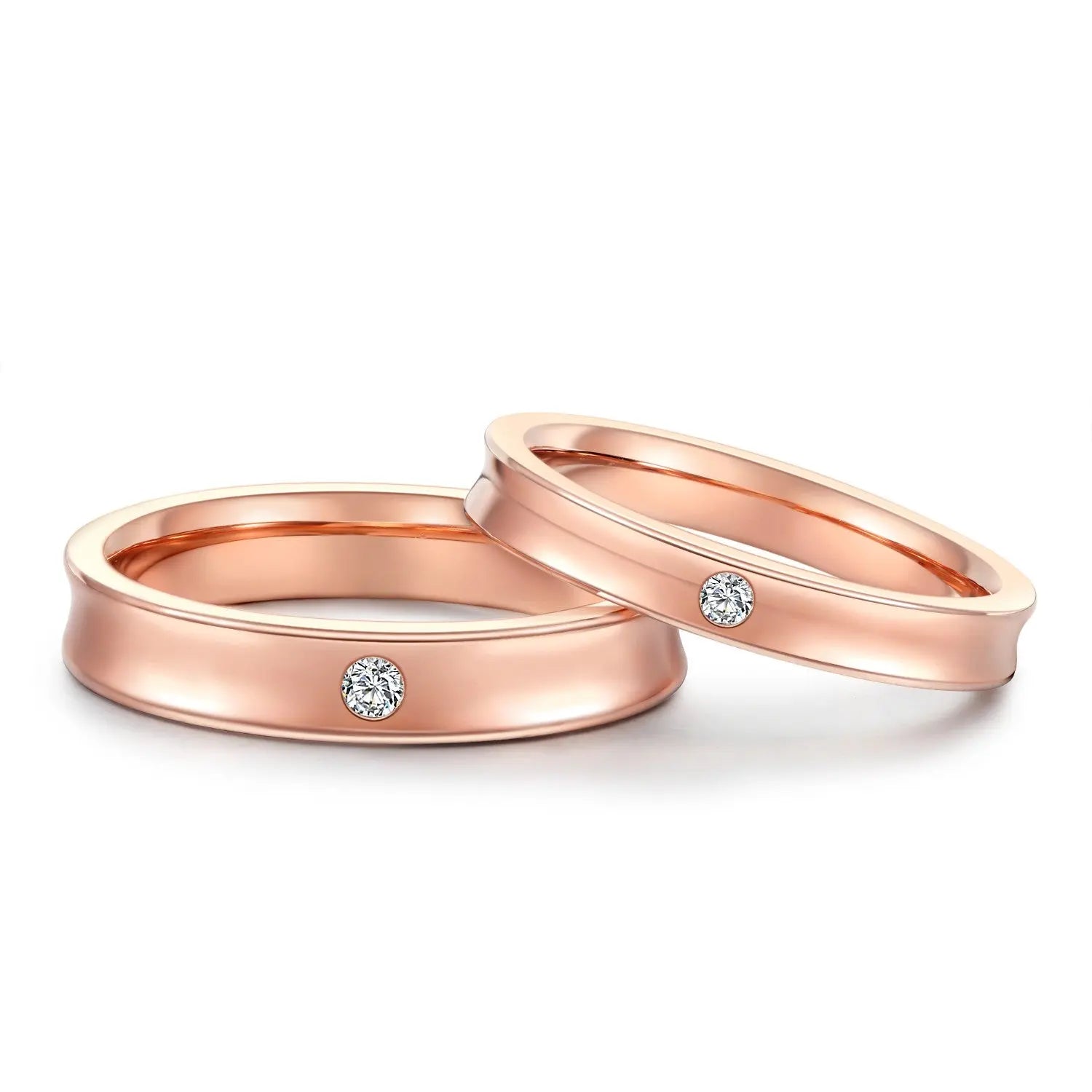 TWINKLE QUEEN Gold Plated S925 Silver Promise Ring Couple Wedding Engagement  Band for Women Men Lovers  Bridal Jewelry Gifts