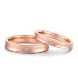 TWINKLE QUEEN Gold Plated S925 Silver Promise Ring Couple Wedding Engagement  Band for Women Men Lovers  Bridal Jewelry Gifts