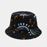 New European and American ins style plant print pattern fisherman hat for women, spring and summer outdoor sun protection and sunshade hat for men, bucket hat