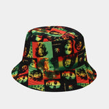 New European and American ins style plant print pattern fisherman hat for women, spring and summer outdoor sun protection and sunshade hat for men, bucket hat