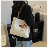 Korean Style Texchy Large Capacity Tote Bag Women's 2025 New Fashionable Fashionable Casual Student Class Bag Shoulder Bag