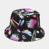 New European and American ins style plant print pattern fisherman hat for women, spring and summer outdoor sun protection and sunshade hat for men, bucket hat