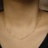 S925 Sterling Silver Necklace Five Diamond Lianzhu European and American Light Luxury Diamond Collarbone Chain Luxury TWINKLE QUEEN