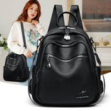Backpack Women's Soft Leather Small Backpack 2025 New Fashionable Casual All-match Large Capacity Multi-layer Portable Shoulder Crossbody Bag