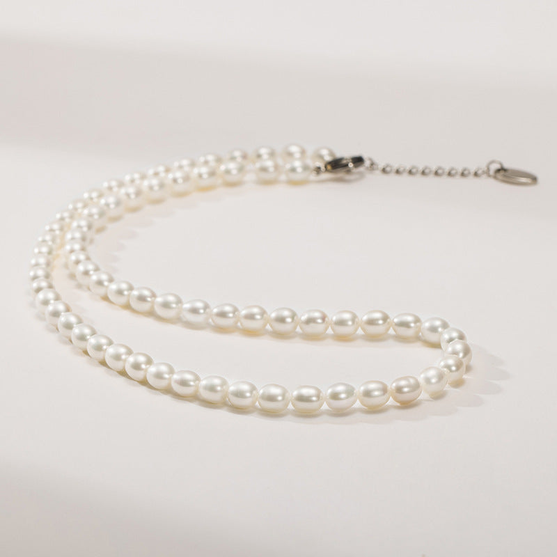 Natural Freshwater Pearl Necklace Strong Light Women's Summer Clavicle Chain High-grade All-match Beaded Jewelry Neck Chain TWINKLE QUEEN