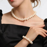 Baroque flower-shaped pearl necklace set.Bold Nature. Unapologetic Style. TWINKLE QUEEN