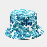 New European and American ins style plant print pattern fisherman hat for women, spring and summer outdoor sun protection and sunshade hat for men, bucket hat