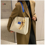 Korean Style Texchy Large Capacity Tote Bag Women's 2025 New Fashionable Fashionable Casual Student Class Bag Shoulder Bag