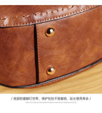 Genuine Leather Vintage Woven Handbag Women's 2025 New Casual All-match Crossbody Bag Fashion Texted Shoulder Bag