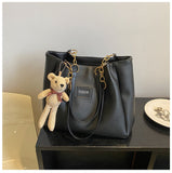 Korean Style Texchy Large Capacity Tote Bag Women's 2025 New Fashionable Fashionable Casual Student Class Bag Shoulder Bag