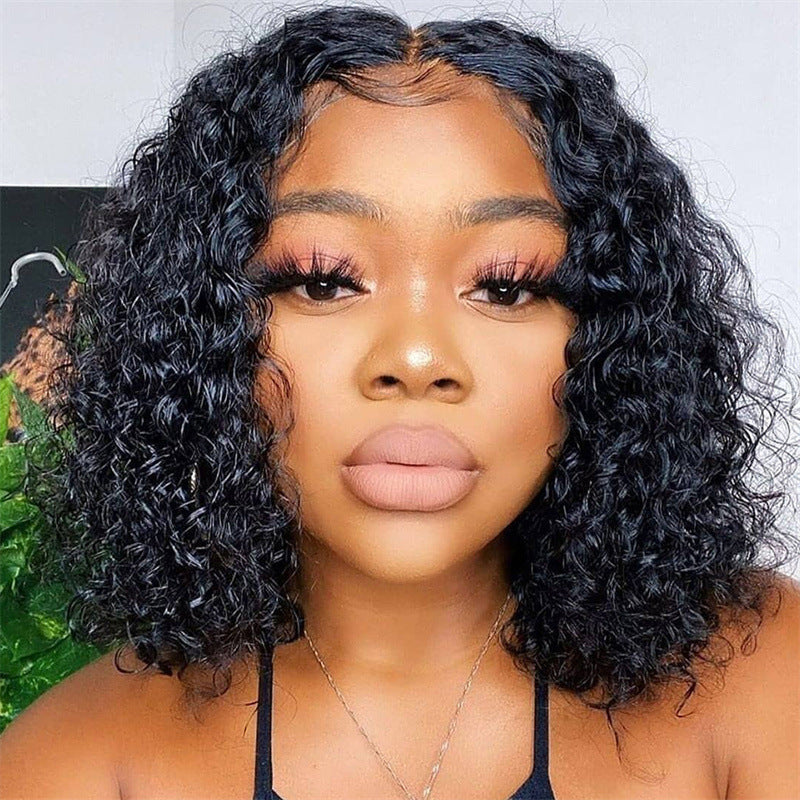 Wig ladies  curly hair small volume micro volume explosive headgear