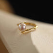 S925 Sterling Silver Pearl Bamboo Ring Index Finger Female Niche Design High-grade Antique Fashion Personality Light Luxury Opening