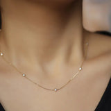 S925 Sterling Silver Necklace Five Diamond Lianzhu European and American Light Luxury Diamond Collarbone Chain Luxury TWINKLE QUEEN