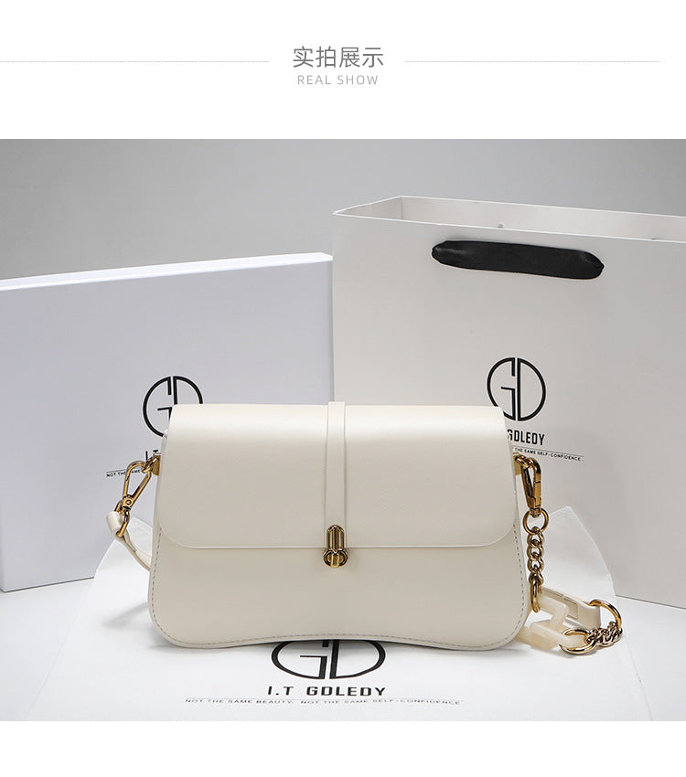 Women's Bag Genuine Leather Niche Entry Luxury Brand Saddle Bag 2025 New Women's Bag Shoulder Underarm Crossbody Bag