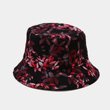 New European and American ins style plant print pattern fisherman hat for women, spring and summer outdoor sun protection and sunshade hat for men, bucket hat
