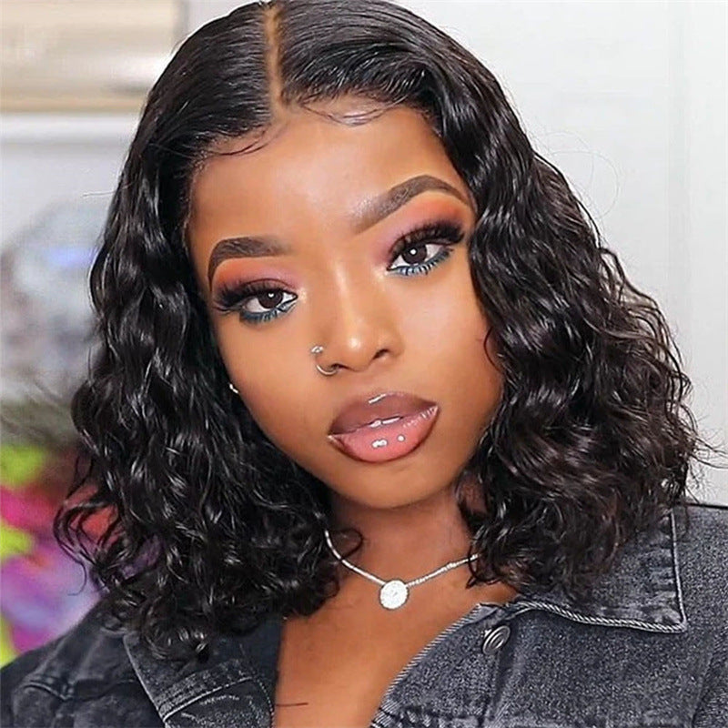 Wig ladies  curly hair small volume micro volume explosive headgear