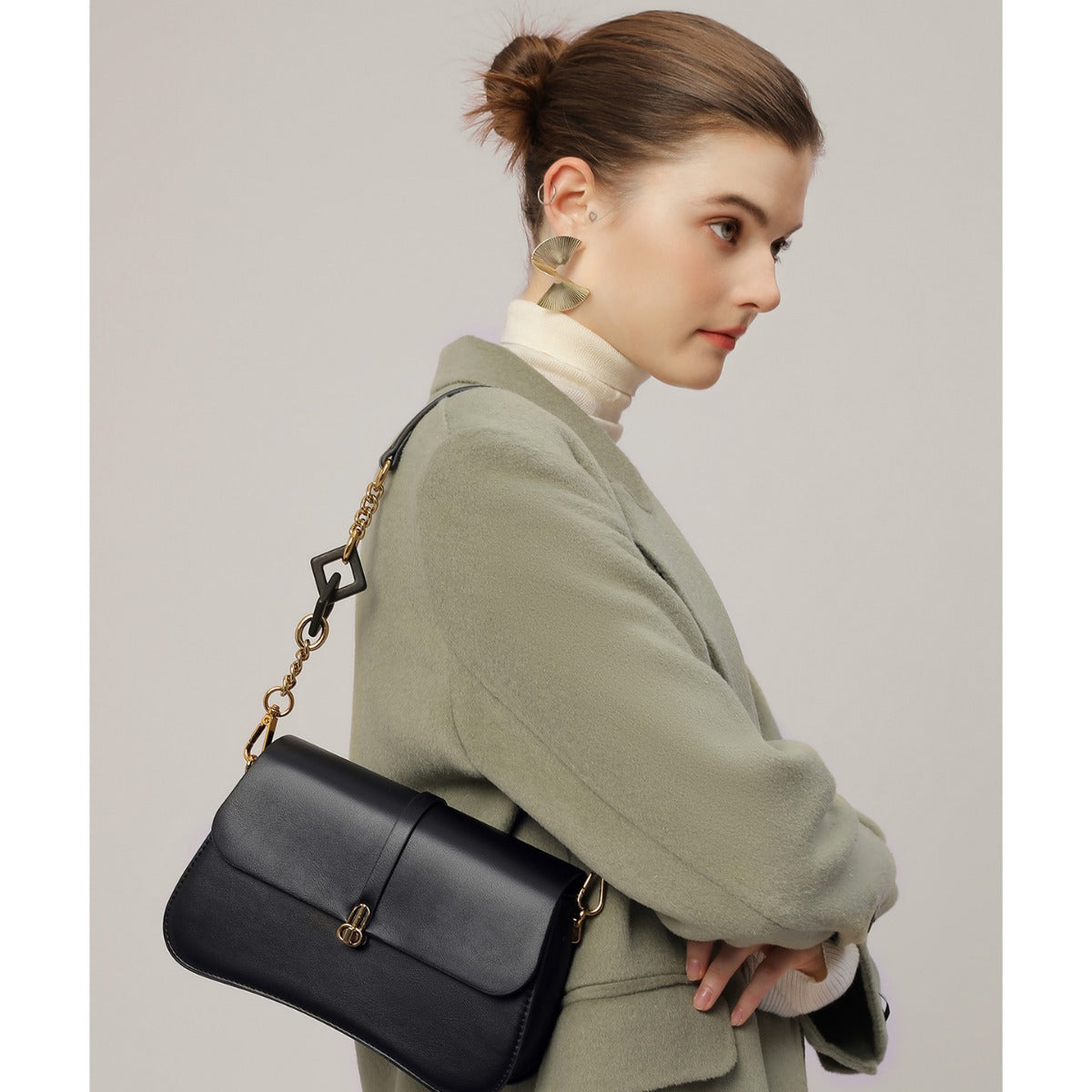 Women's Bag Genuine Leather Niche Entry Luxury Brand Saddle Bag 2025 New Women's Bag Shoulder Underarm Crossbody Bag