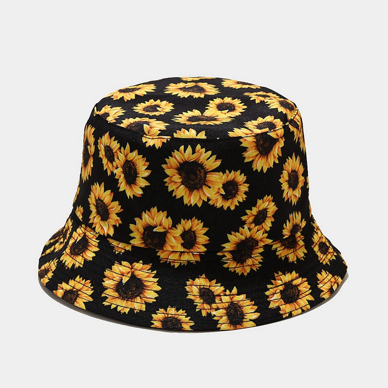 New European and American ins style plant print pattern fisherman hat for women, spring and summer outdoor sun protection and sunshade hat for men, bucket hat
