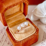 Full Body s925 Sterling Silver Women's Pearl Ring Full Diamond Niche Original Design French Retro Ring All-match New Style