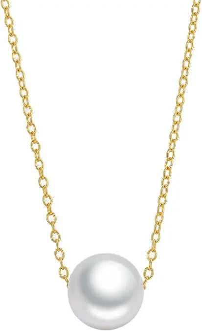 White Freshwater Pearl Pendant Necklace for Women - AAA+ Quality Pearl Necklace for Women With 925 Sterling Silver Chain