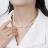 Classic natural freshwater pearl necklace S925 sterling silver chain adjustable necklace manufacturers wholesale clavicle chain TWINKLE QUEEN