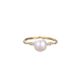 Japanese and Korean Style Simple New S925 Silver Ring Women's Open Fashion Cool Freshwater Pearl Ring