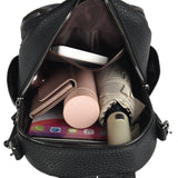 Backpack Women's Soft Leather Small Backpack 2025 New Fashionable Casual All-match Large Capacity Multi-layer Portable Shoulder Crossbody Bag