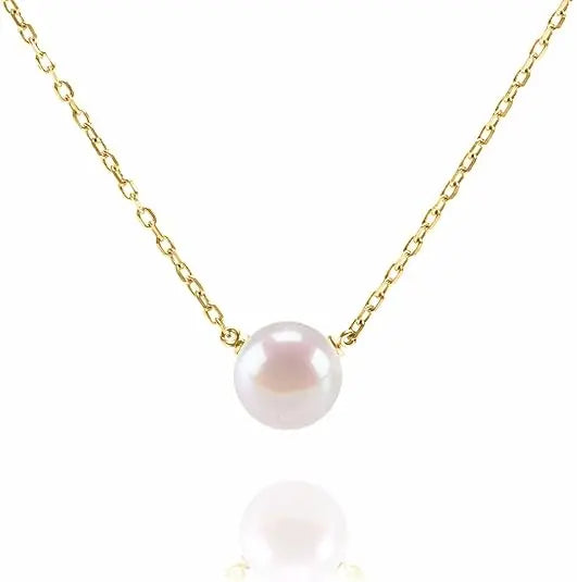 White Freshwater Pearl Pendant Necklace for Women - AAA+ Quality Pearl Necklace for Women With 925 Sterling Silver Chain