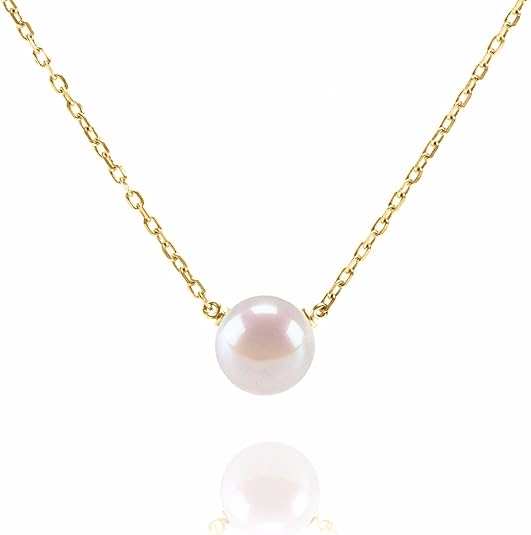 White Freshwater Pearl Pendant Necklace for Women - AAA+ Quality Pearl Necklace for Women With 925 Sterling Silver Chain