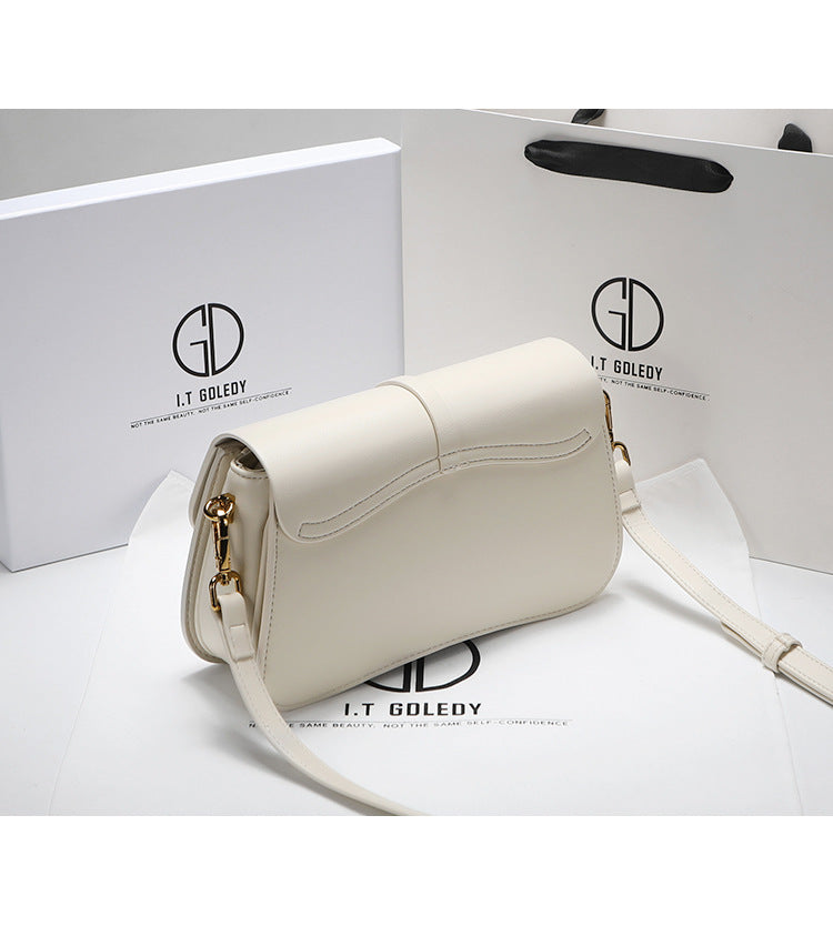 Women's Bag Genuine Leather Niche Entry Luxury Brand Saddle Bag 2025 New Women's Bag Shoulder Underarm Crossbody Bag