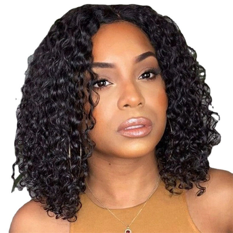 Wig ladies  curly hair small volume micro volume explosive headgear