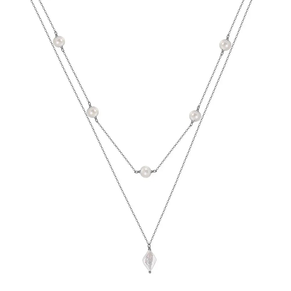 Distinctive Pearl Necklace Stacked with 925 Silver  Cross-border ins Style Irregular Baroque Pearl Ornaments TWINKLE QUEEN